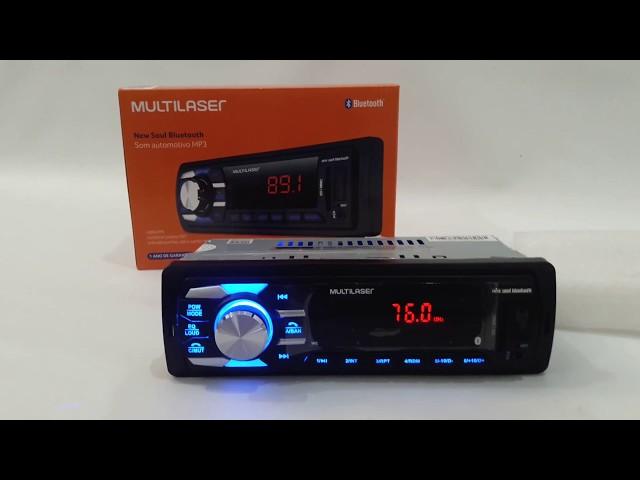 APARELHO DE SOM AUTOMOTIVO BLUETOOTH MULTILASER MP3 USB SD FM - P3324