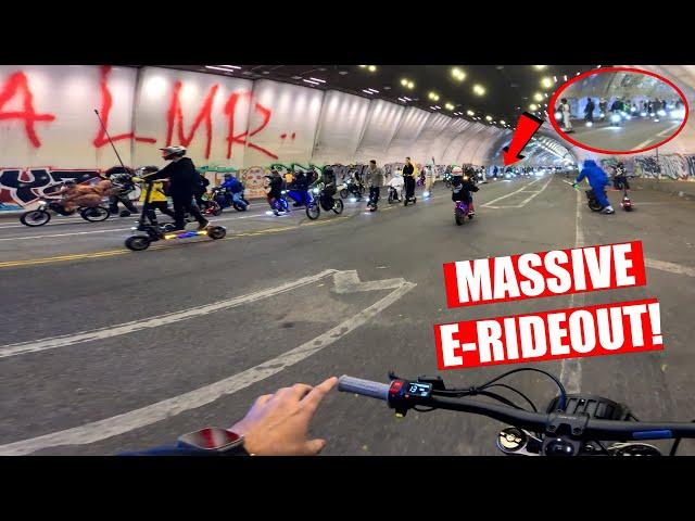 MASSIVE E-Bike Rideout In Streets of LA! *100+ riders*