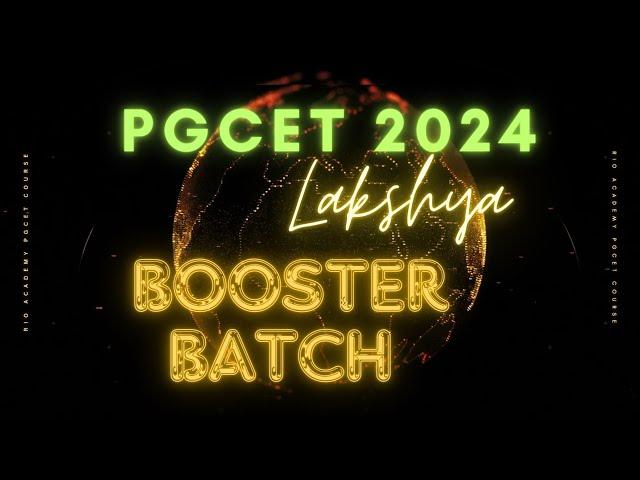 PGCET 2024 MBA - MCA | Crash Course | Booster batch