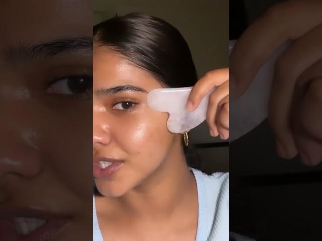 how I use a Gua Sha to massage my face  #shorts #youtubepartner