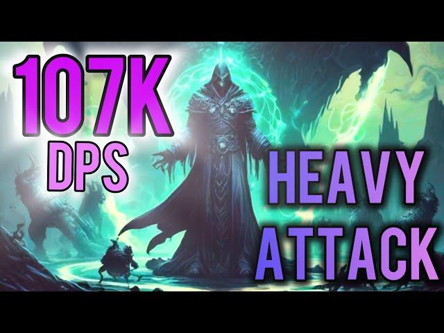 ESO 107K DPS!!!  Heavy Attack Sorc One Bar Build PVE Update 42