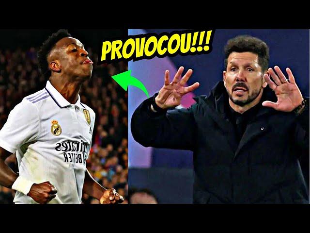 VINICIUS JR PROVOCA SIMEONE E LEVA UMA INVERTIDA DO TREINADOR - REAL MADRID X ATLÉTICO DE MADRID