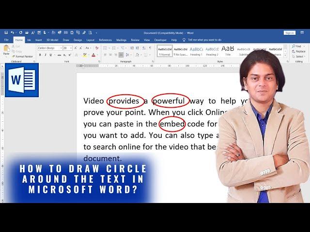 How to draw circle around the text in Microsoft word? #wordtutorials