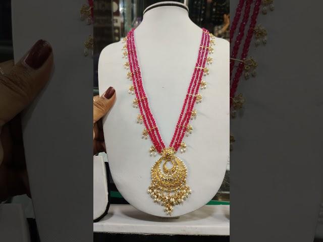 Long beads necklace in just 8 gr from Adharva jewels in 91.6 gold.