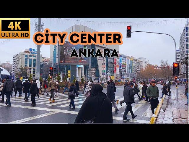 Ankara City Center KIZILAY 4K - Walking Tour in Turkey 2024