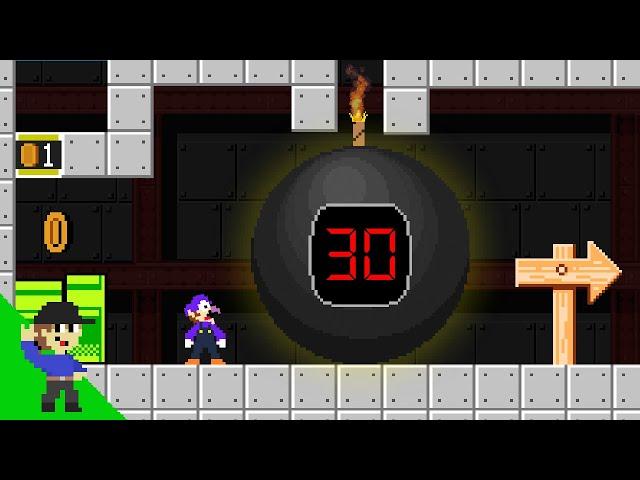 Waluigi has 30 seconds to disarm the bomb!