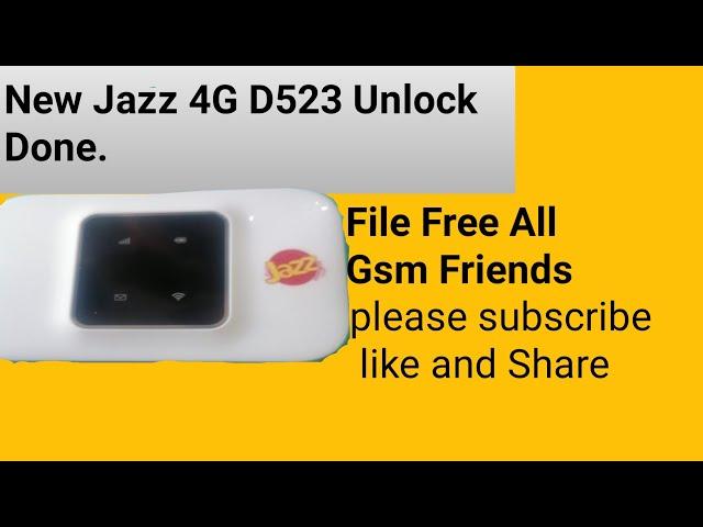 Jazz New device D523 Unlock DONE .free all Gsm Friends.