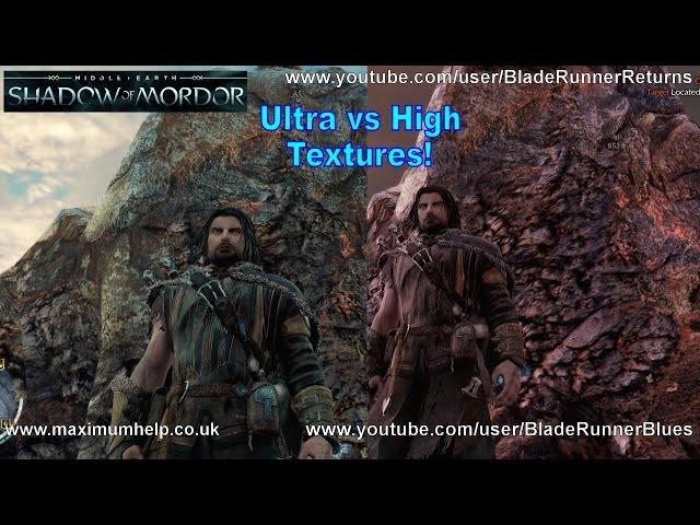 Ultra vs High Textures Middle Earth Shadow Of Mordor Gameplay Maximum Graphical Settings 1080p HD