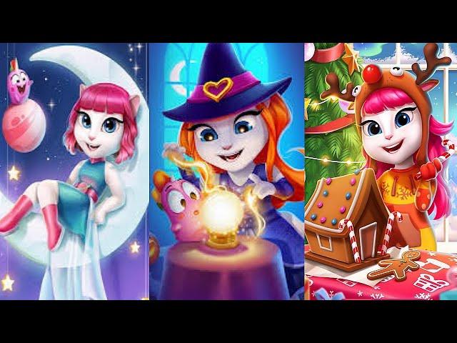 My Talking Angela 2 Witch Angela vs Space Angela vs Elf Angela Halloween vs Christmas vs Talent Show