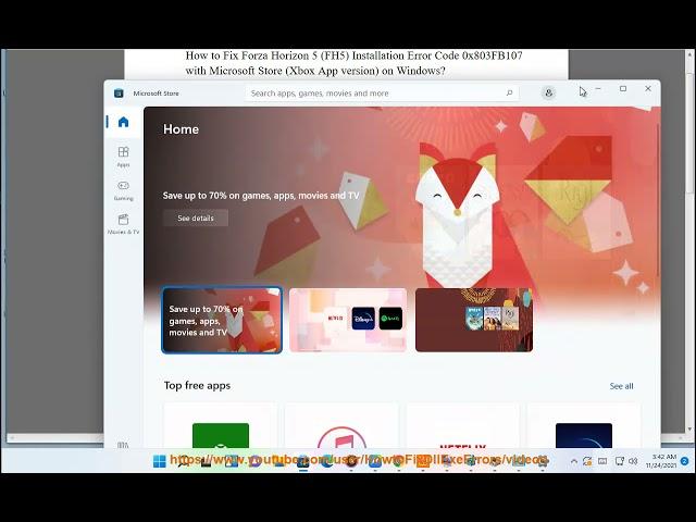 Fix Forza Horizon 5 Installation Error Code 0x803FB107 in Microsoft Store (vXbox App) on Windows