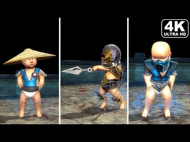 Mortal Kombat ALL Babalities (Scorpion, Sub Zero, Kratos) 4K ULTRA HD