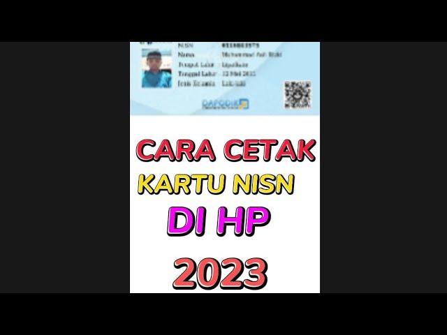 Cara Cetak Kartu NISN Online di HP Tahun 2023