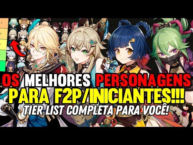 TIER LIST DOS MELHORES PERSONAGENS  4⭐ PARA INICIANTES/JOGADORES F2P - GENSHIN IMPACT