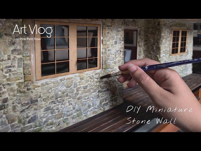 DIY Miniature House | How To Make Miniature Stone wall | Dollhouse Exterior Flooring