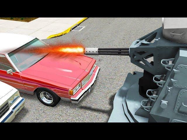 Сannon&Missile Turrets Crashes #1 - Beamng drive