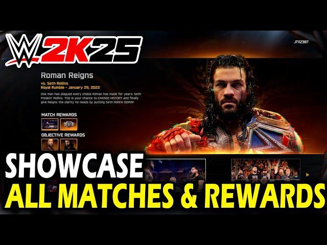 WWE 2k25 ALL SHOWCASE UNLOCKABLES (Matches & Rewards)