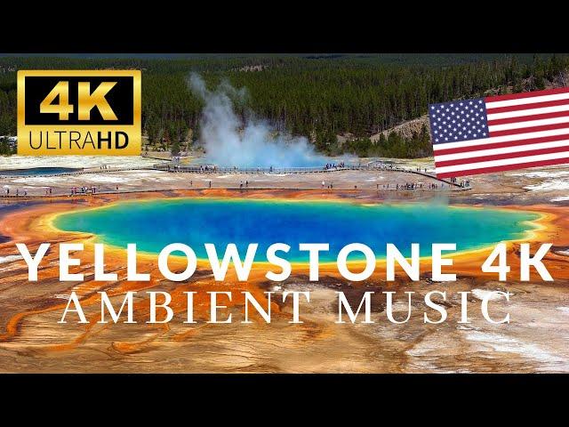 Yellowstone Drone 4K  Flying over Yellowstone National Park - Areal View with Relaxing Piano Music