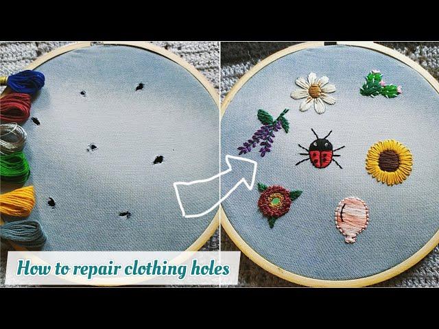 How to repair holes in clothes with embroidery | Amazing clothing hole repair tricks - Let's explore