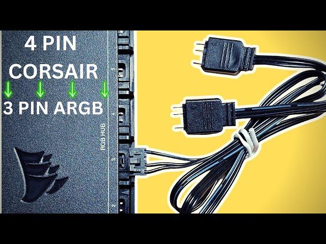 Use any ARGB on Corsair 4 Pin RGB FAN connector - Adapter cable from Airgoo