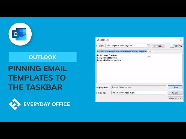 Pinning Outlook Template Emails