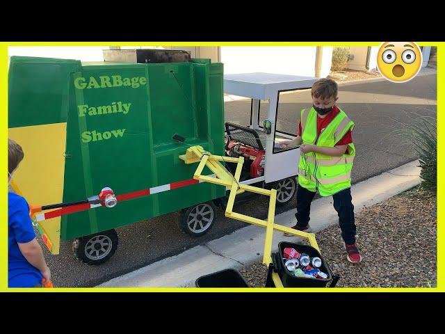 Toy Garbage Truck Fun Dumping Trash Cans | Video For Kids