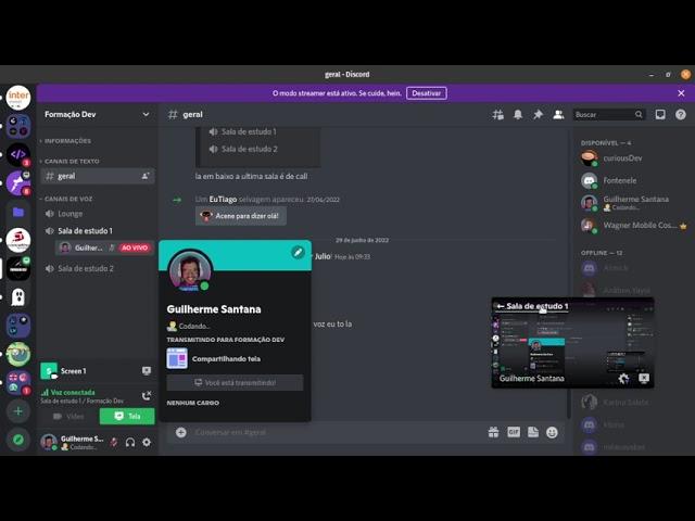 DISCORD como entrar numa call e compartilhar tela. DIRETO AO PONTO AULA PRATICA!