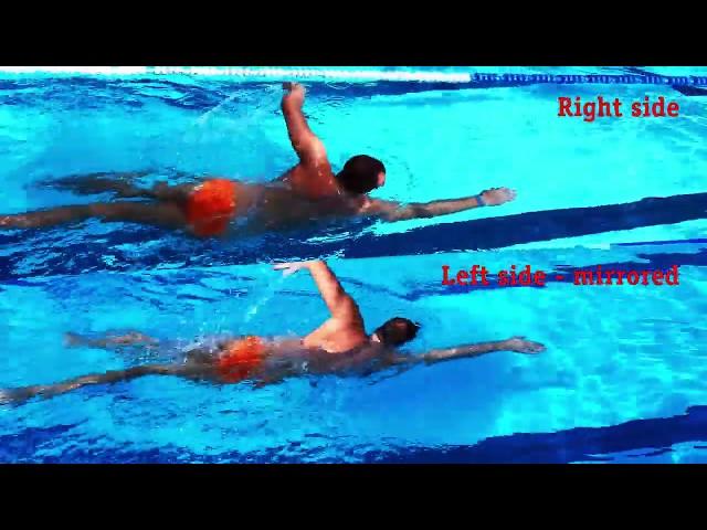 Swimming freestyle - matching up left side against right