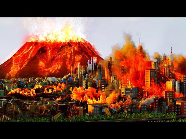 Realistic VOLCANO Eruption/Destruction  Teardown