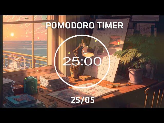 12 Hour STUDY WITH POMODORO ft. 25 Minute focused pomodoro timer + 5-min Break [lofi mix]