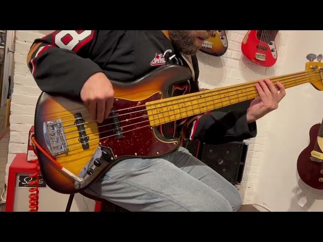 J5-2161 La Bella Olinto 5-String Jazz Bass – Burst Relic played by Mitch Friedman