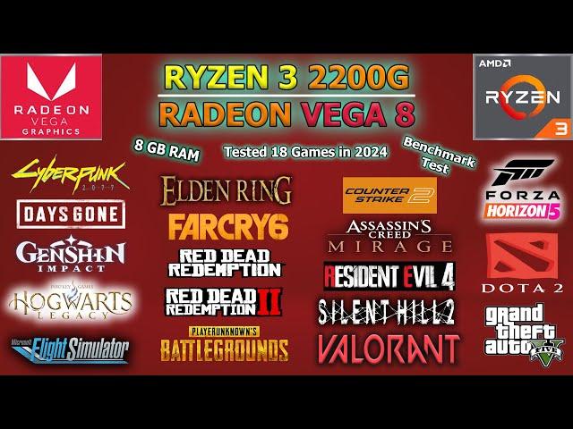 Ryzen 3 2200G (Vega 8 IGPU) Tested 18 Games in Late 2024 // Still Worth and Playable? #benchmark