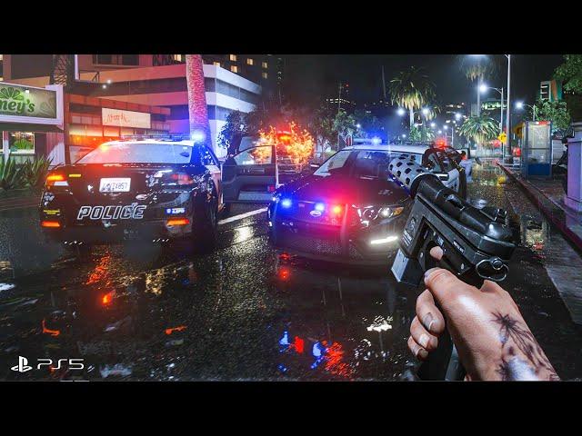 ⁴ᴷ⁶⁰ GTA 6 PS5 Graphics!? Heist & Police Chase Action Gameplay! Ray Tracing Graphics / GTA V Mod