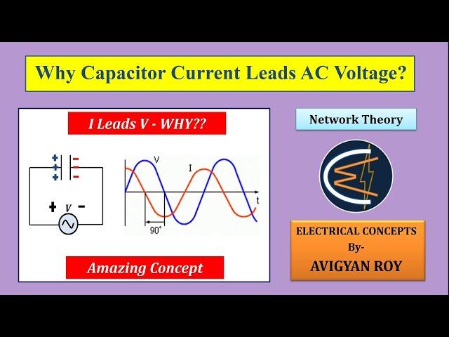 Why Does Capacitor Current Lead AC Voltage? || Electrical Concepts.