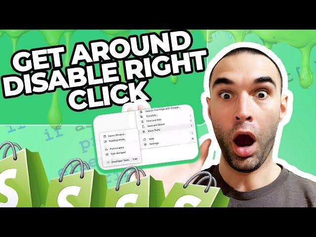 How To Get Around  Disable Right Click On Shopify Store  | shopify  tutorial