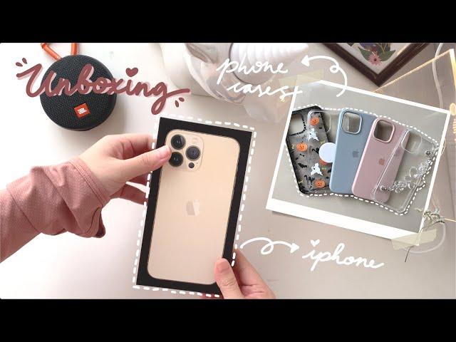 Unboxing iPhone 13 Pro Max Gold 256GB & Accessories | Aesthetic | Shopee Haul Indonesia