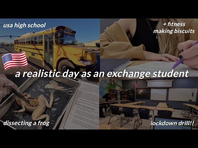 a realistic day as an EXCHANGE STUDENT / USA VLOG american high school, basketball game, fitness,...