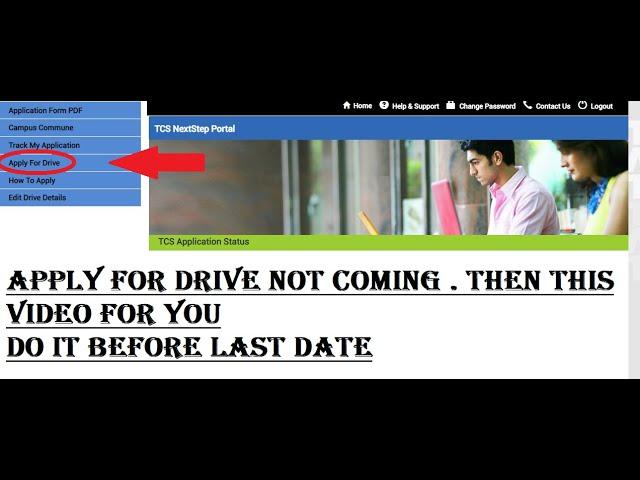 Apply For Drive Option Not Coming/Change from BPS to IT Career TCS Smart Drive