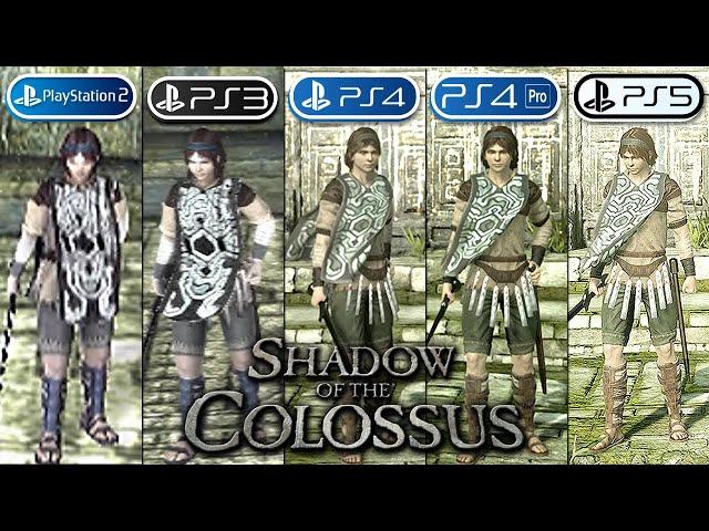 Shadow of the Colossus | PS2 vs PS3 vs PS4 vs PS4 Pro vs PS5 | Graphics Comparison (Side by Side) 4K