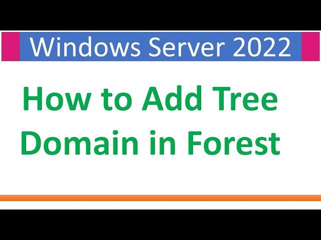 How to Add Tree Domain in an Existing Forest  | Windows Server 2022