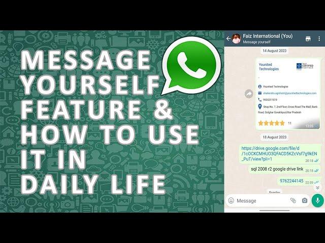 How To Message Yourself On WhatsApp & Pin Your Chat On Top Permanently & Use It For Sharing Files