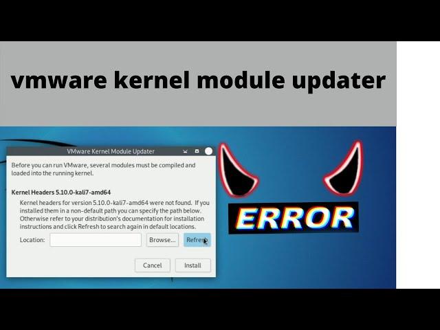 vmware kernel module updater kali linux error fix it 2021 in hindi
