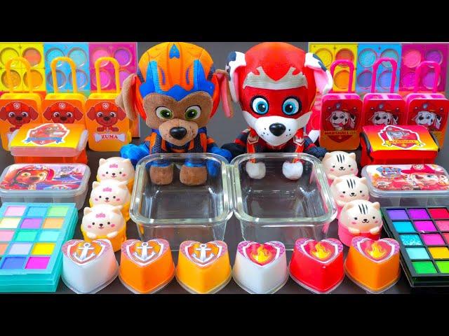 Zuma vs Marshall Paw Patrol Slime!Mixing & Destruction Glitter,Shiny Things into Slime