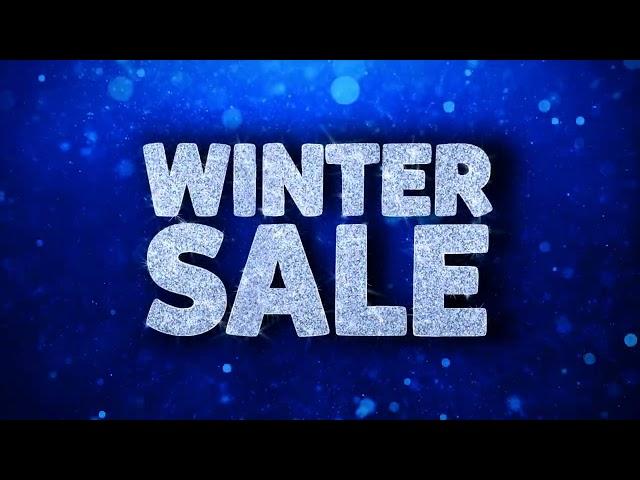 Winter Sale Blue Text Wishes Particles Greetings, Invitation, Celebration Background