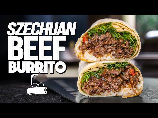 SPICY SZECHUAN BEEF BURRITO | SAM THE COOKING GUY