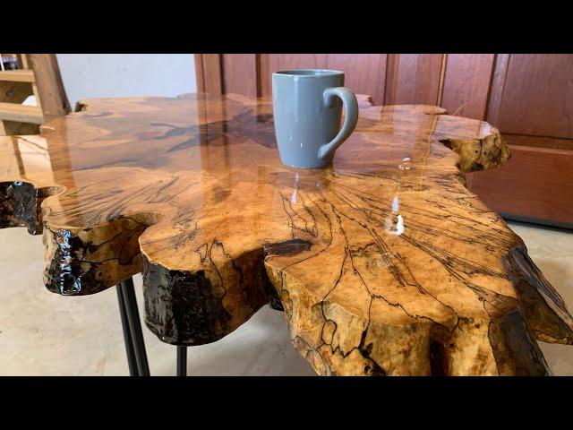 Spalted Maple Coffee tables with coffee metallic epoxy center