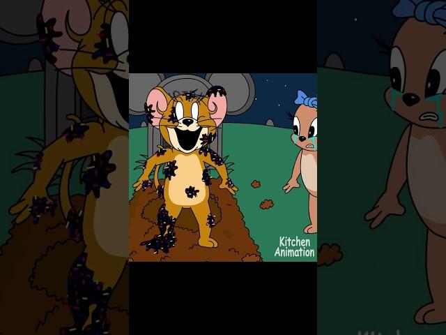 Jerry became a zombie-glitch / Tom and Jerry (Animation) #shorts