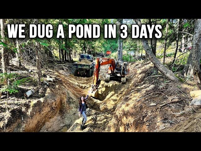 I Dug A MASSIVE Pond In 3 Days (and found water)