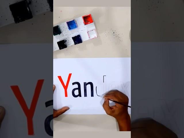 How to draw the Yandex logo #Yandex #Shorts