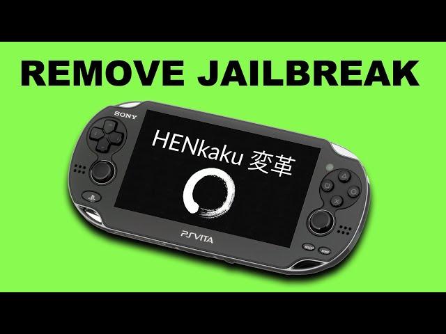 PS Vita : The Easiest Way to Remove Jailbreak / Restore Firmware to Official