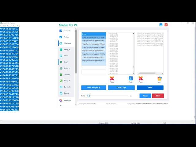 شرح استخراج الالاف الداتا من الواتس اب ببرنامج Sender Pro v4.14